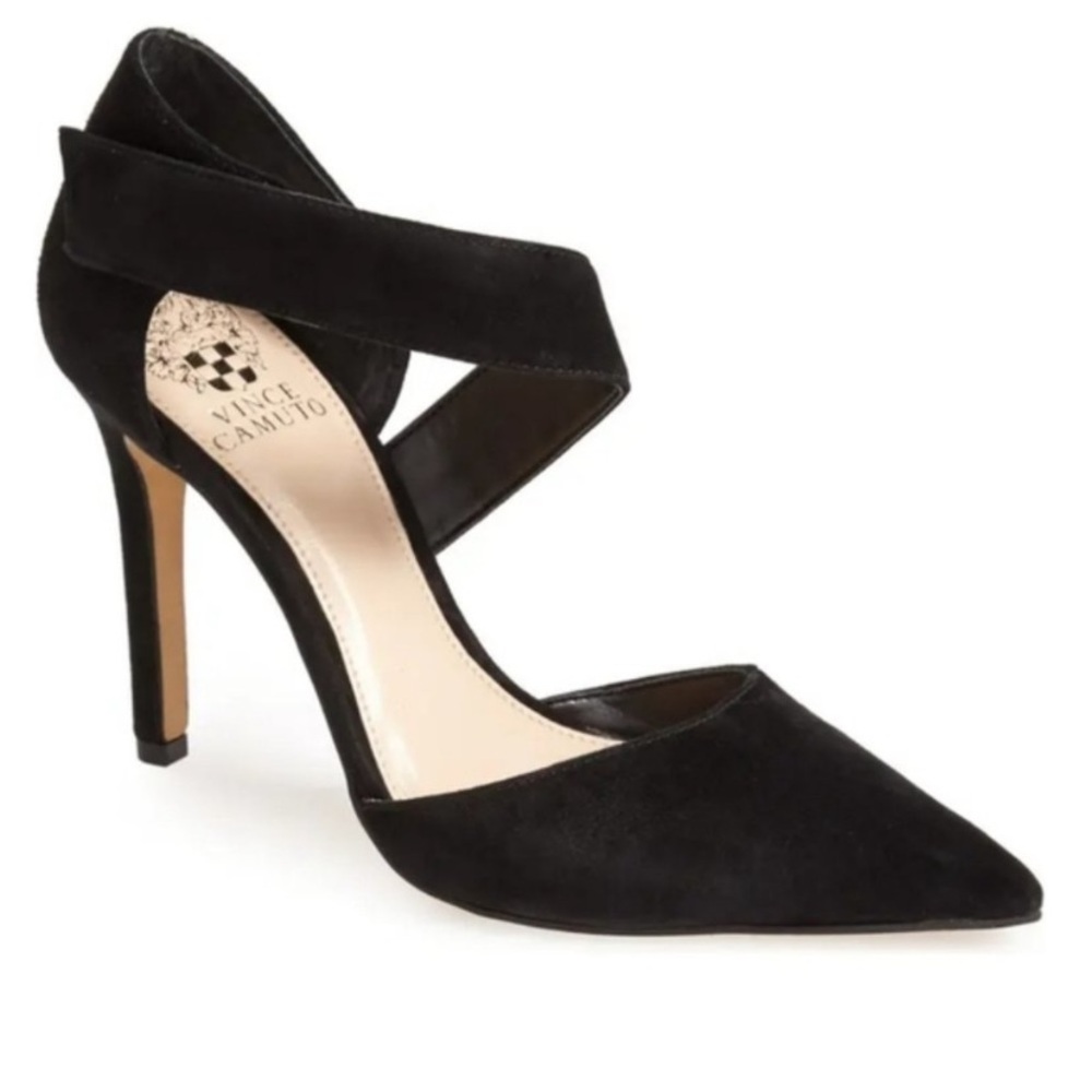 Vince Camuto Black Heels with Crisscross Strap and Stiletto Heel